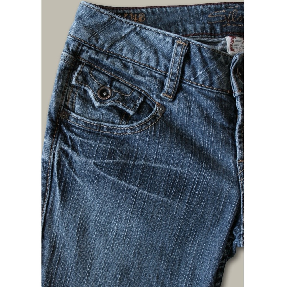 Silver Jeans Cindy Vintage Y2K Low Rise Bootcut Jeans 25/33 Blue Made in Canada - Picture 2 of 8